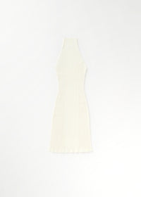 Robe courte côtelée sans manches - Crème