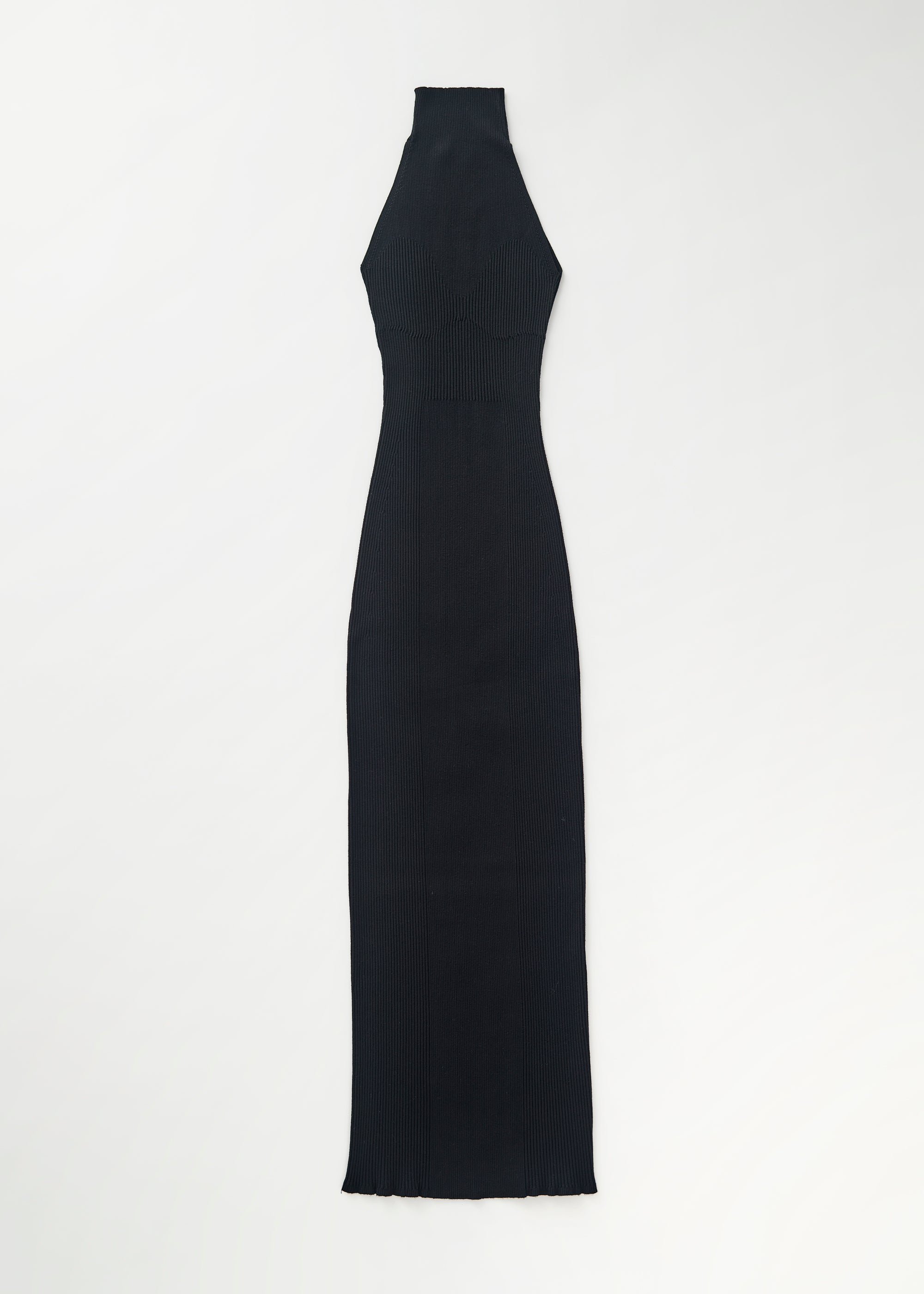 Ribbed sleeveless maxi dress - Black