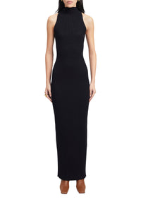 Ribbed sleeveless maxi dress - Black