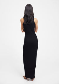 Ribbed sleeveless maxi dress - Black