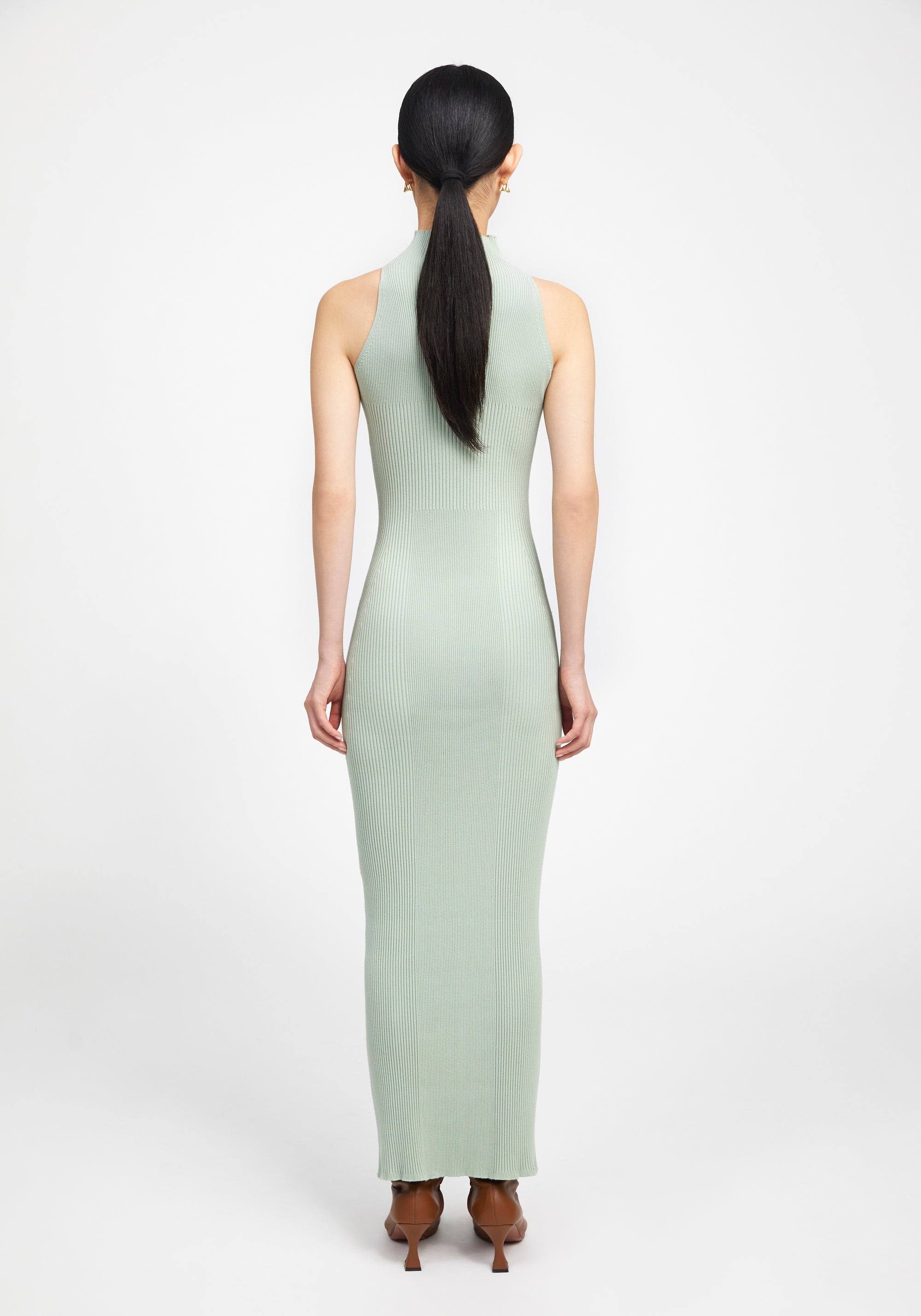 Ribbed maxi dress - Sage