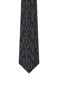 Cravate à motifs en soie - Black