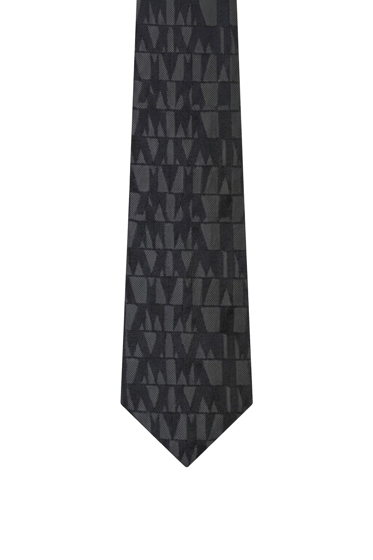 Cravate à motifs en soie - Black