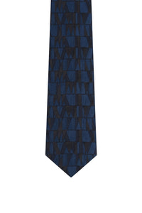 Cravate à motifs en soie - PERIWINKLE