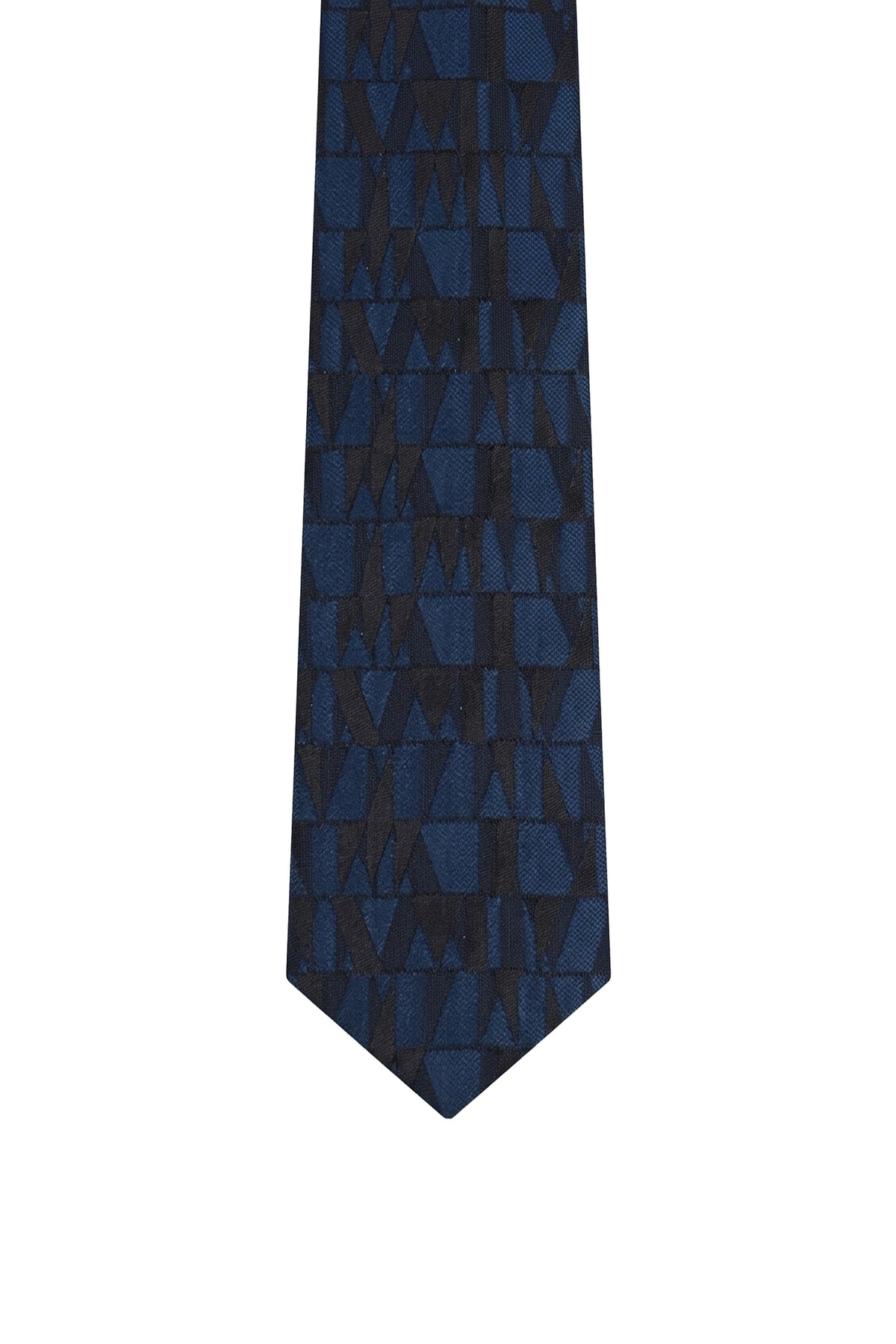 Cravate à motifs en soie - PERIWINKLE