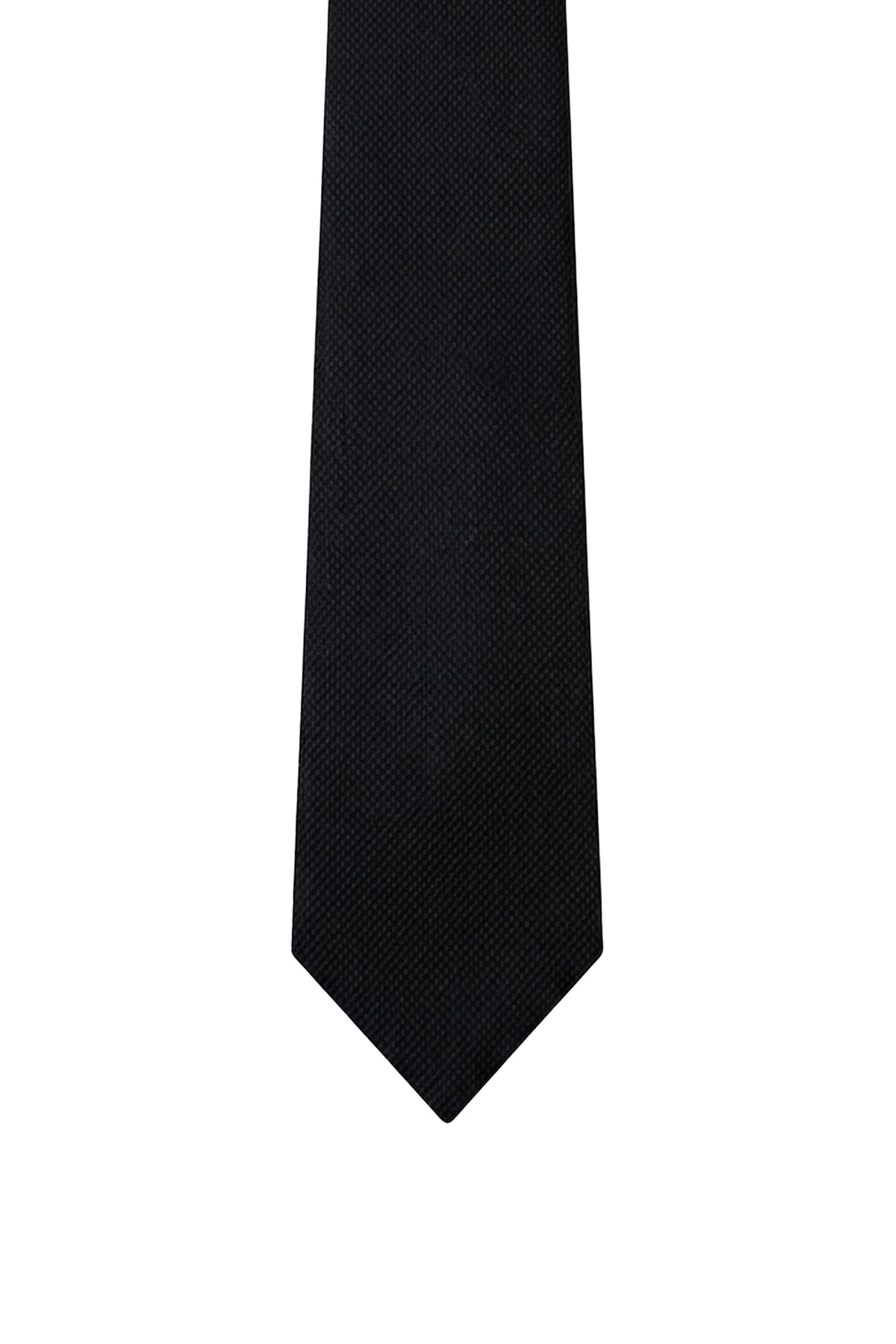 Cravate à motifs en soie - Black
