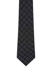 Cravate à motifs en soie - Black