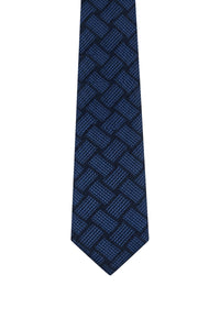 Cravate à motifs en soie - Dark Navy