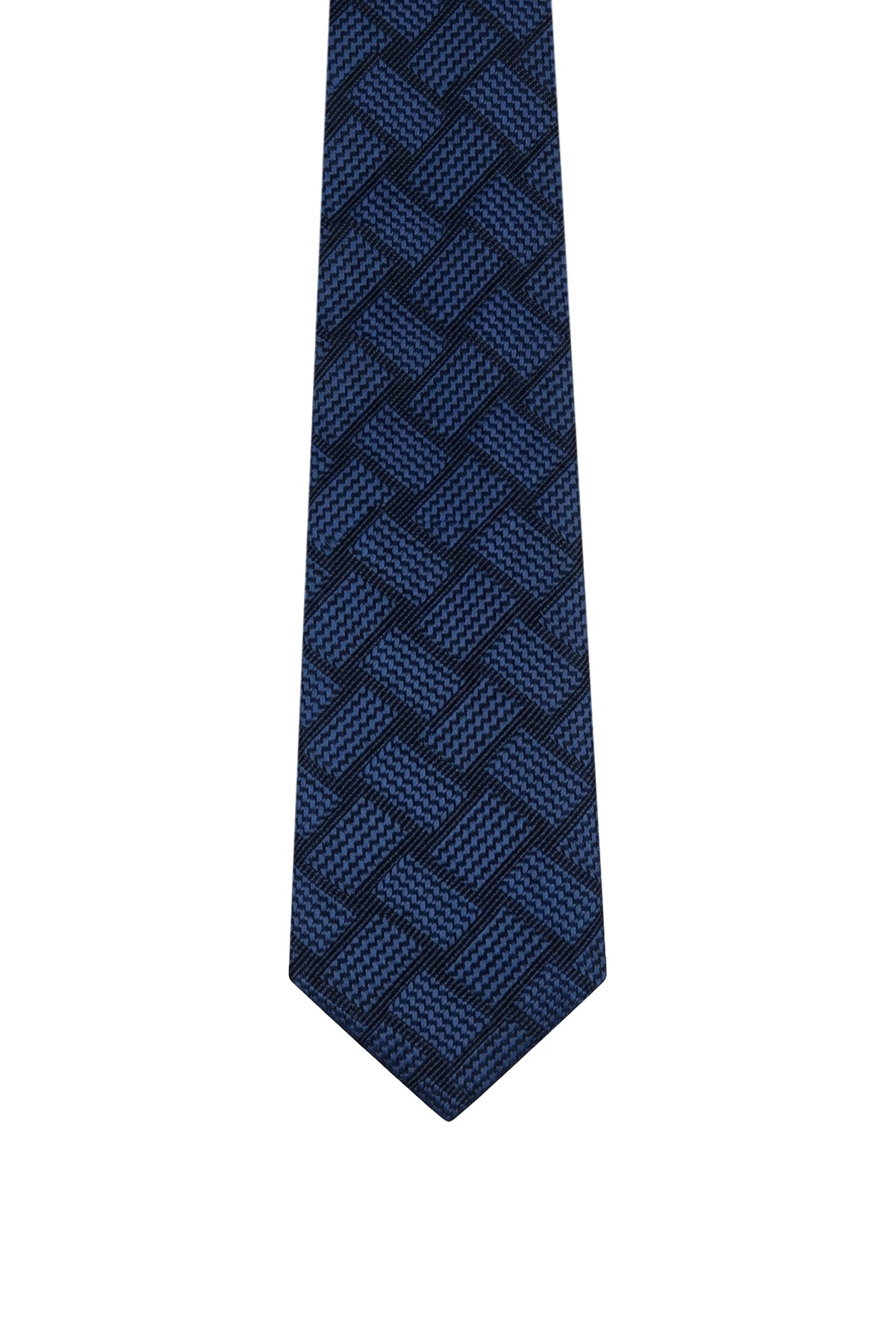 Cravate à motifs en soie - Dark Navy