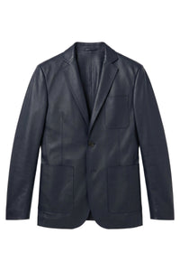 Veste en cuir précieux - Blue Navy