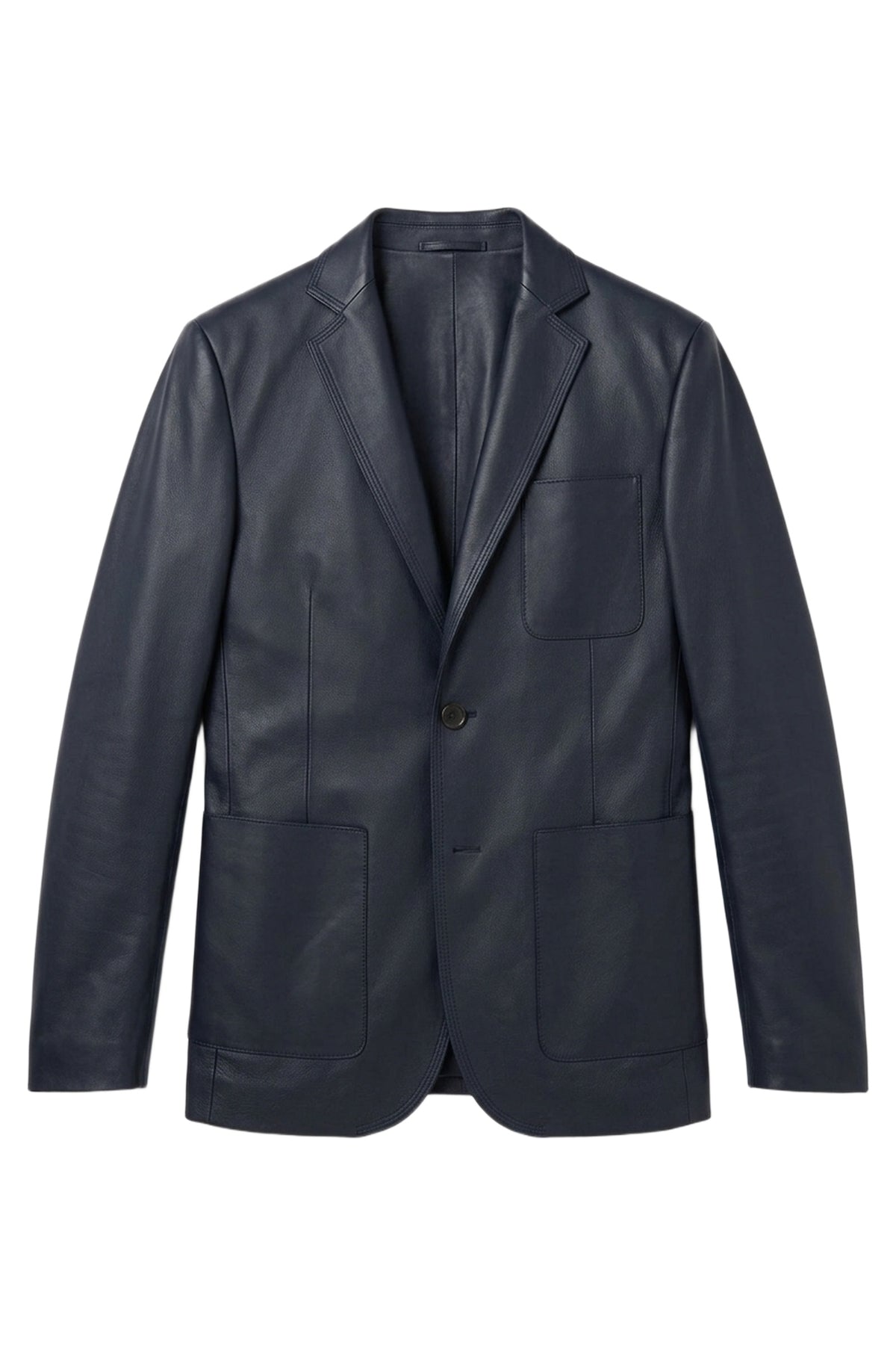 Veste en cuir précieux - Blue Navy