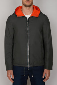 Blouson réversible à capuche en soie - Deep Military