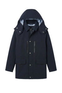 Parka Filed mi-longue à capuche - Blue Navy