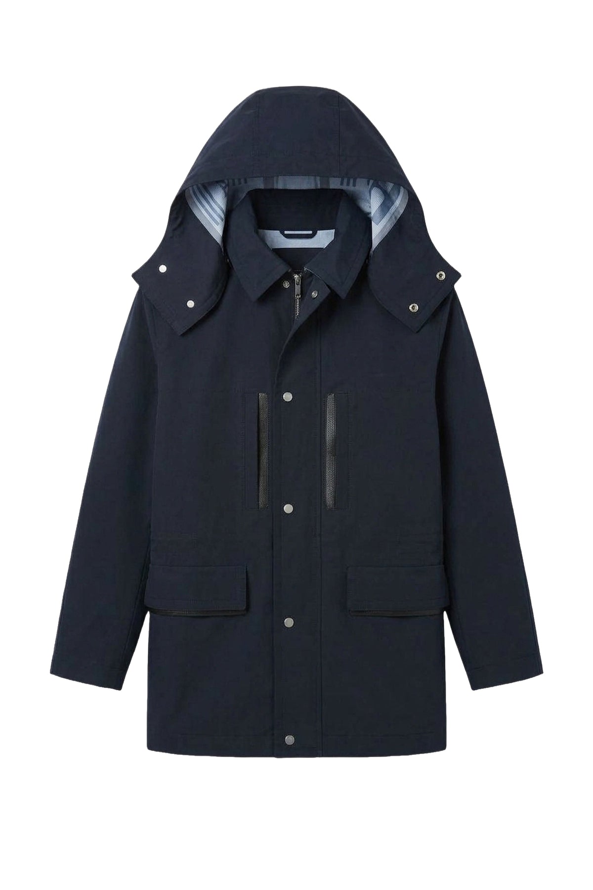 Parka Filed mi-longue à capuche - Blue Navy