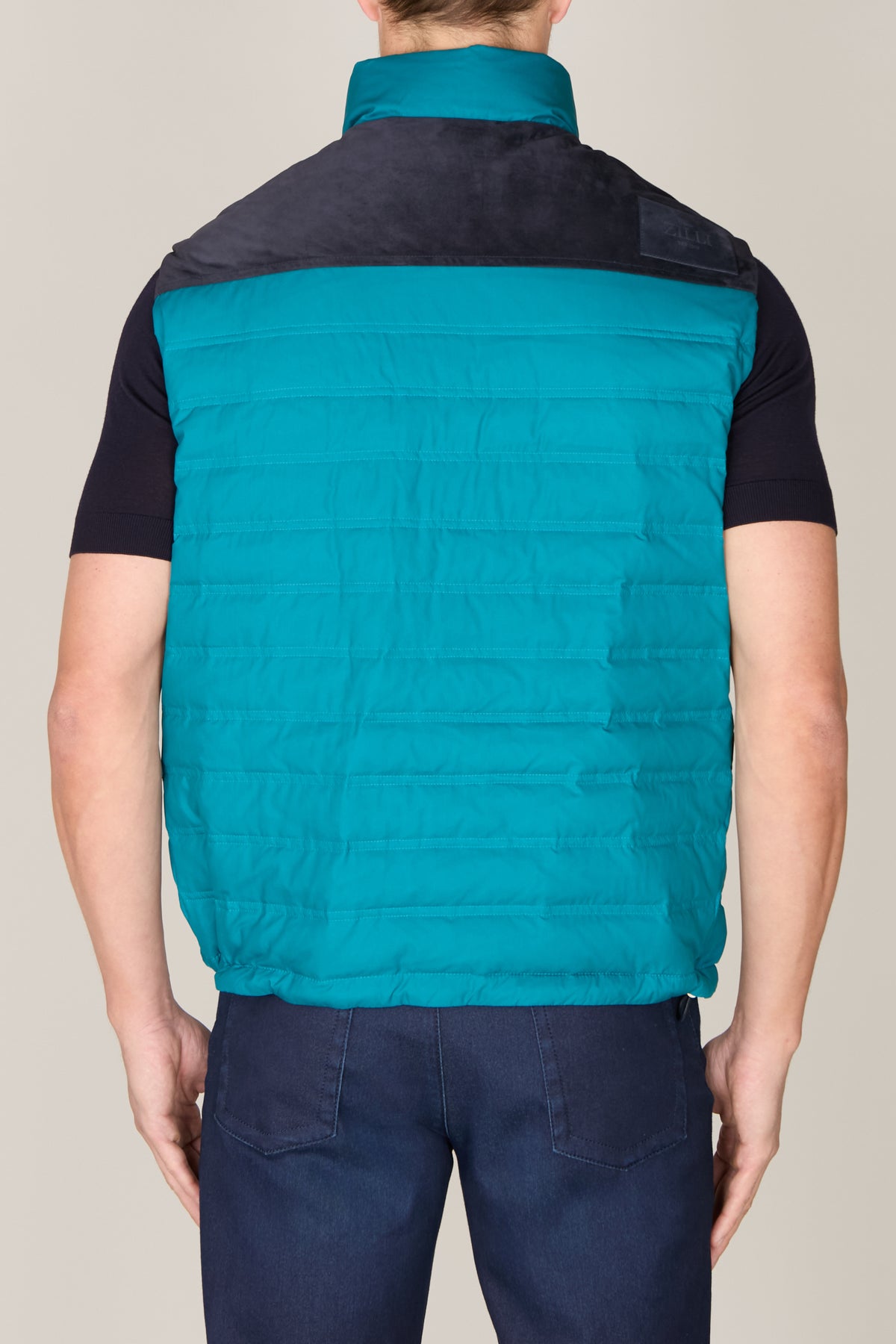 Gilet en duvet en soie - Peacock