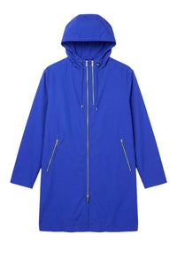 Mid-length silk parka - Electric Blue