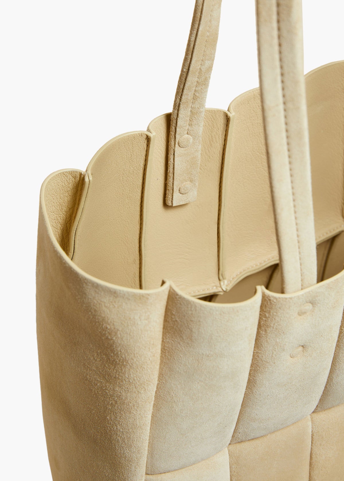 Beige Zoe Tote In Beige Suede - Beige
