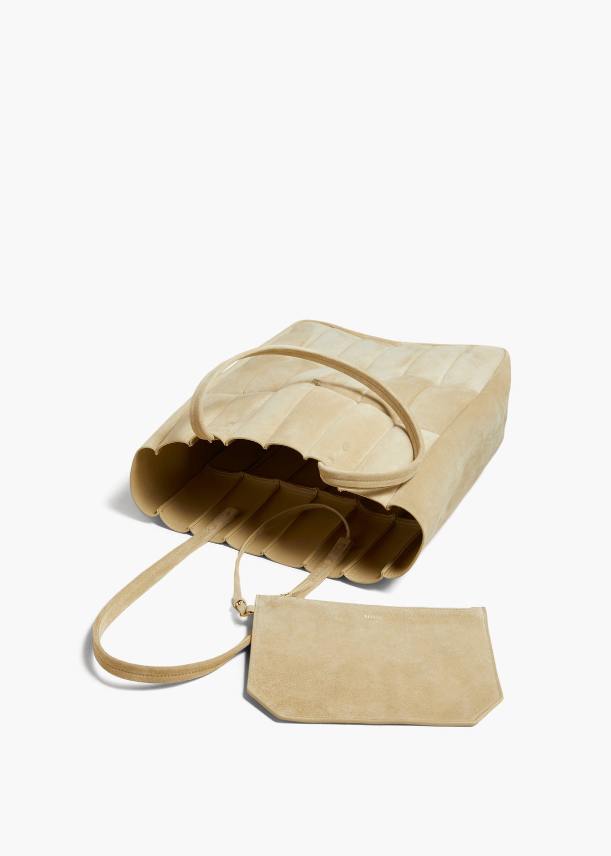 Beige Zoe Tote In Beige Suede - Beige