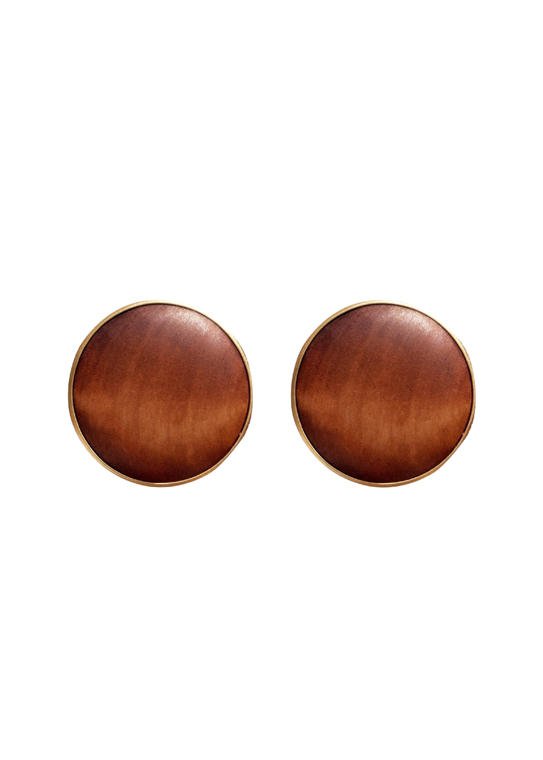 Zolan earrings in wood - Gold Wood