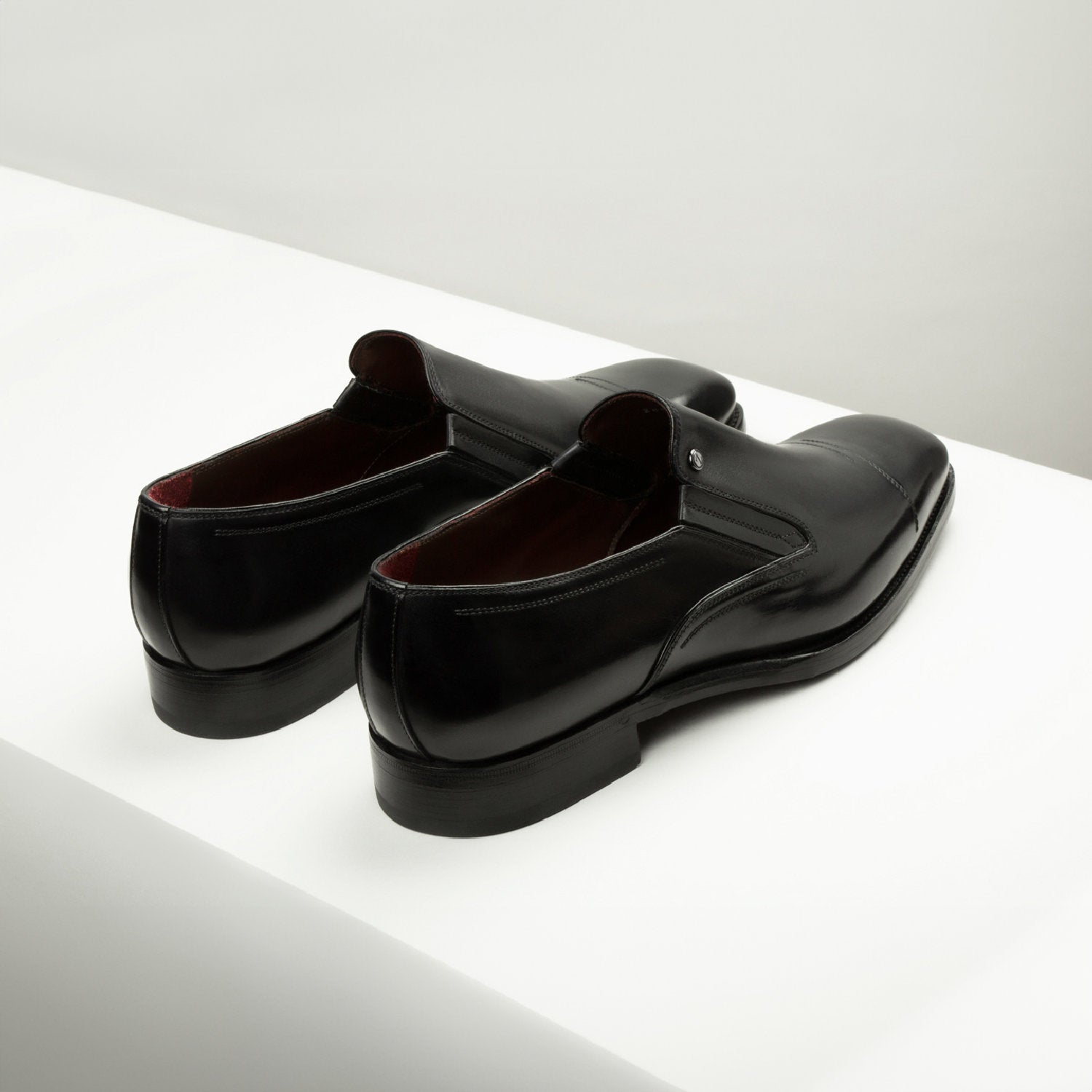 Mocassins à bout rapporté surpiqués en cuir - Noir
