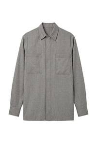 Chemise à double poches en laine - Smoke Grey