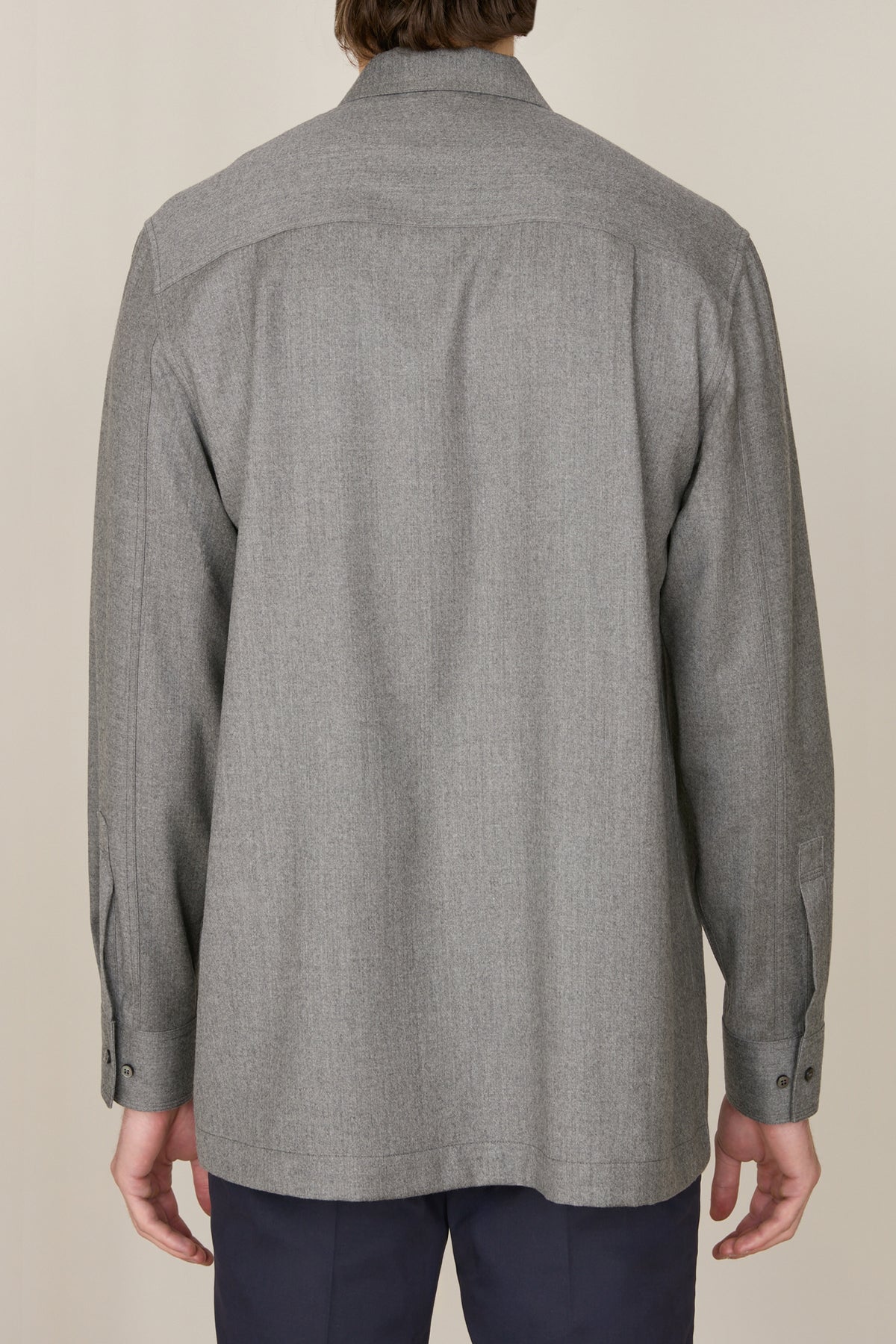 Chemise à double poches en laine - Smoke Grey