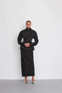 Denim Contour Jacket - Black