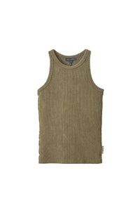 Ribbed Grunge tank top - Kelp