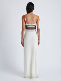Robe Naomi rayé en laine - White Multicolor