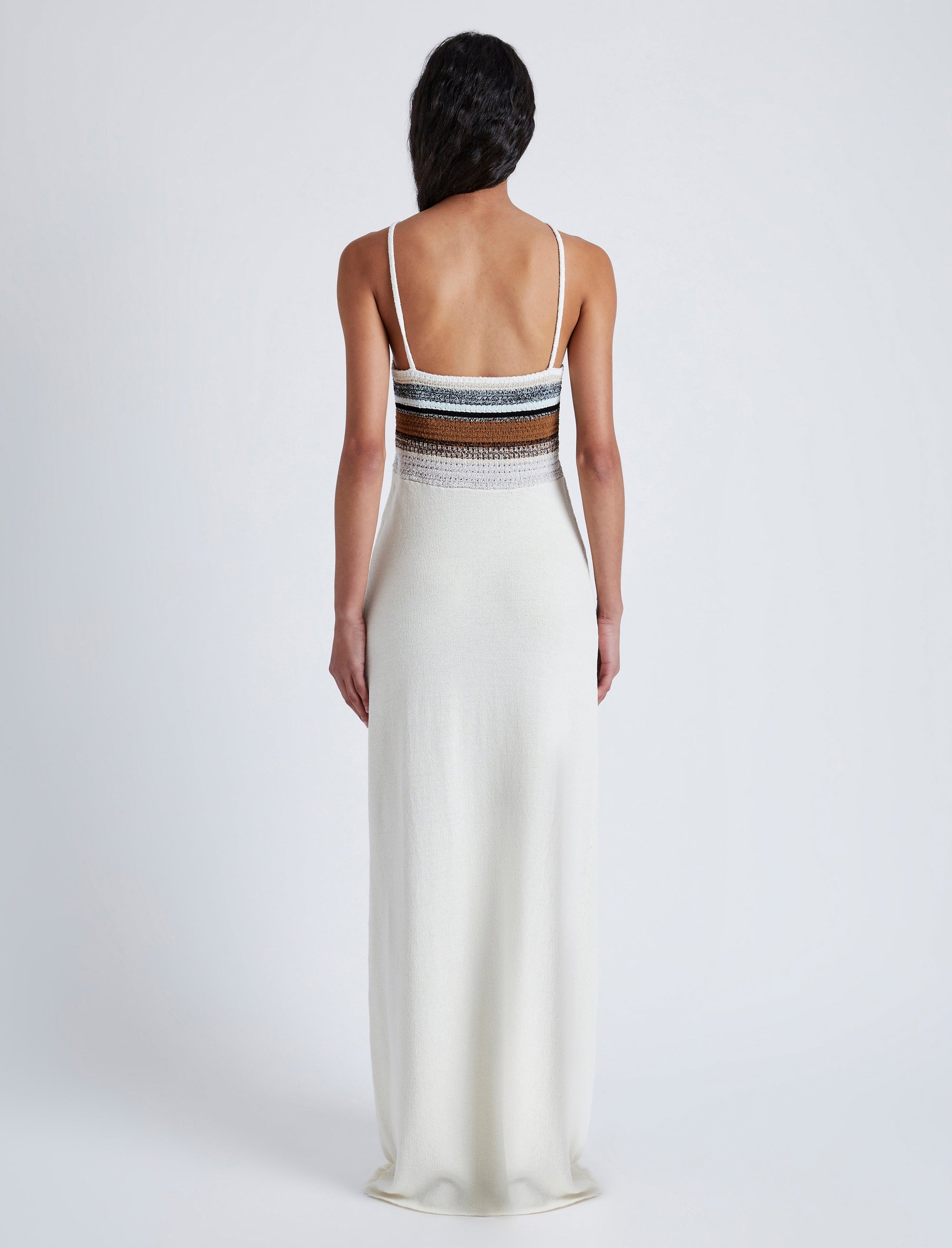 Robe Naomi rayé en laine - White Multicolor
