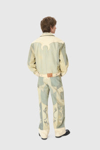 Regenerated Denim Trucker Jacket - Beige