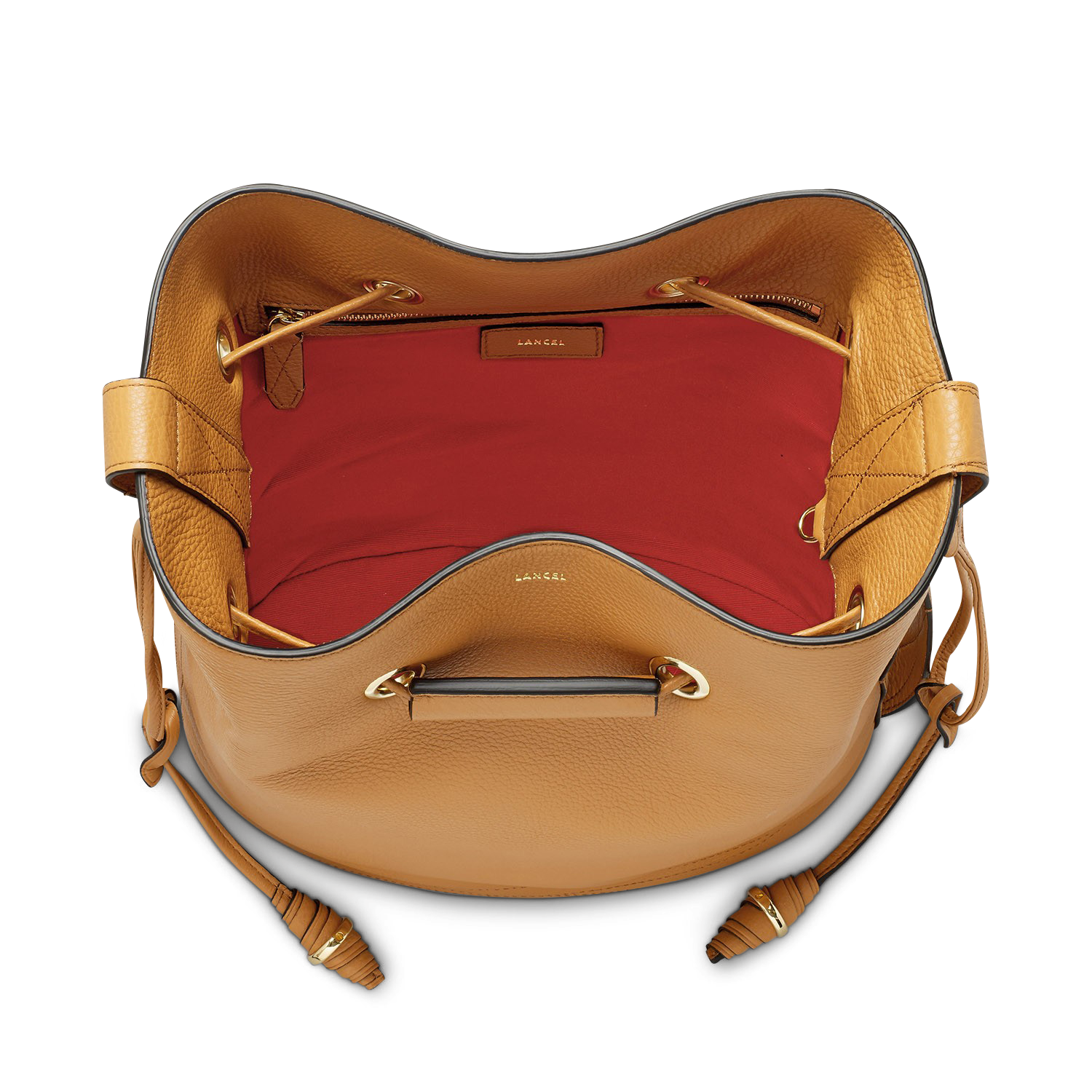 Sac seau Le Huit L en cuir grainé - Camel