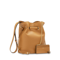 Sac seau Le Huit L en cuir grainé - Camel