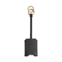 Porte-clés Signature en cuir grainé - Noir