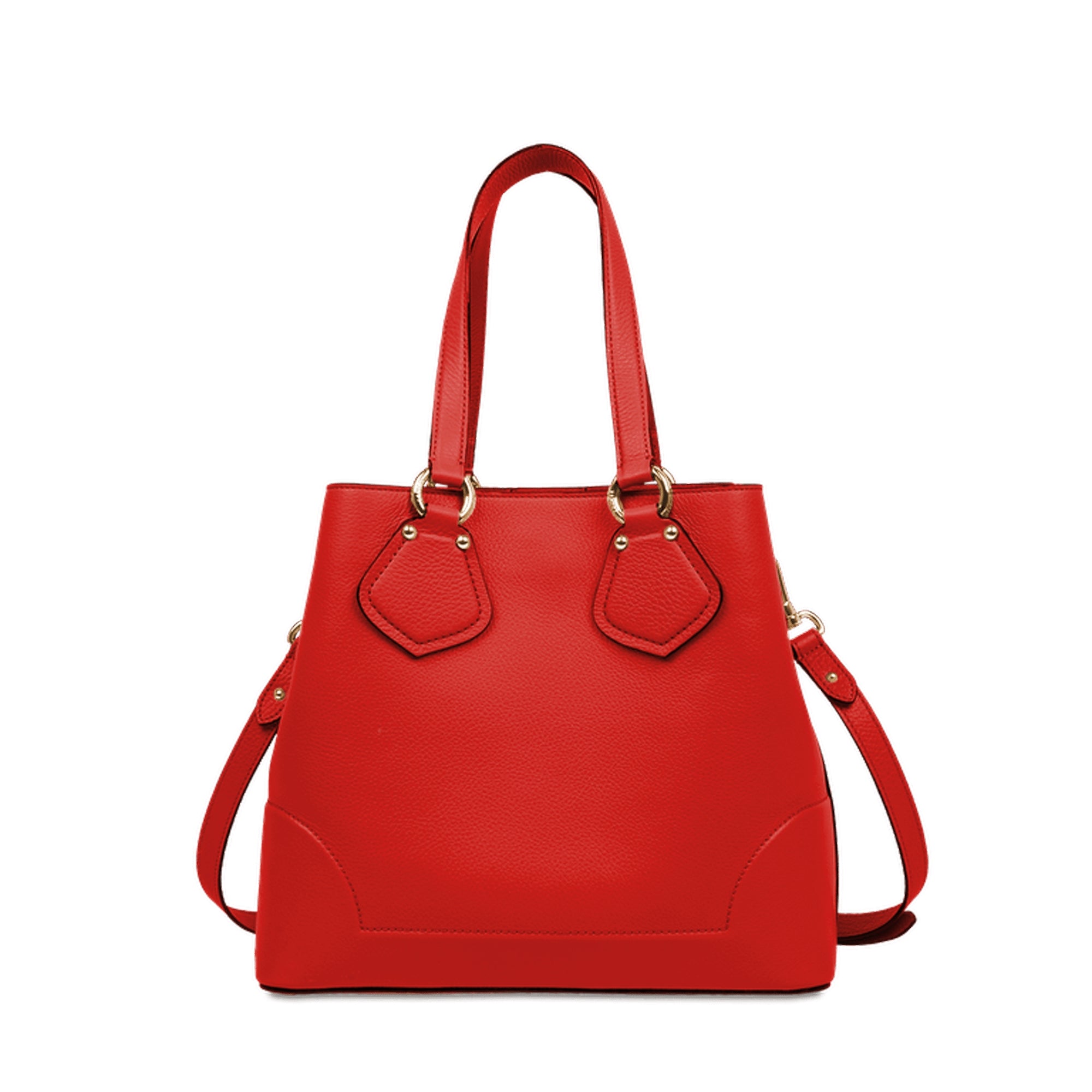 Sac cabas M Izy en cuir grainé - Rouge Lancel