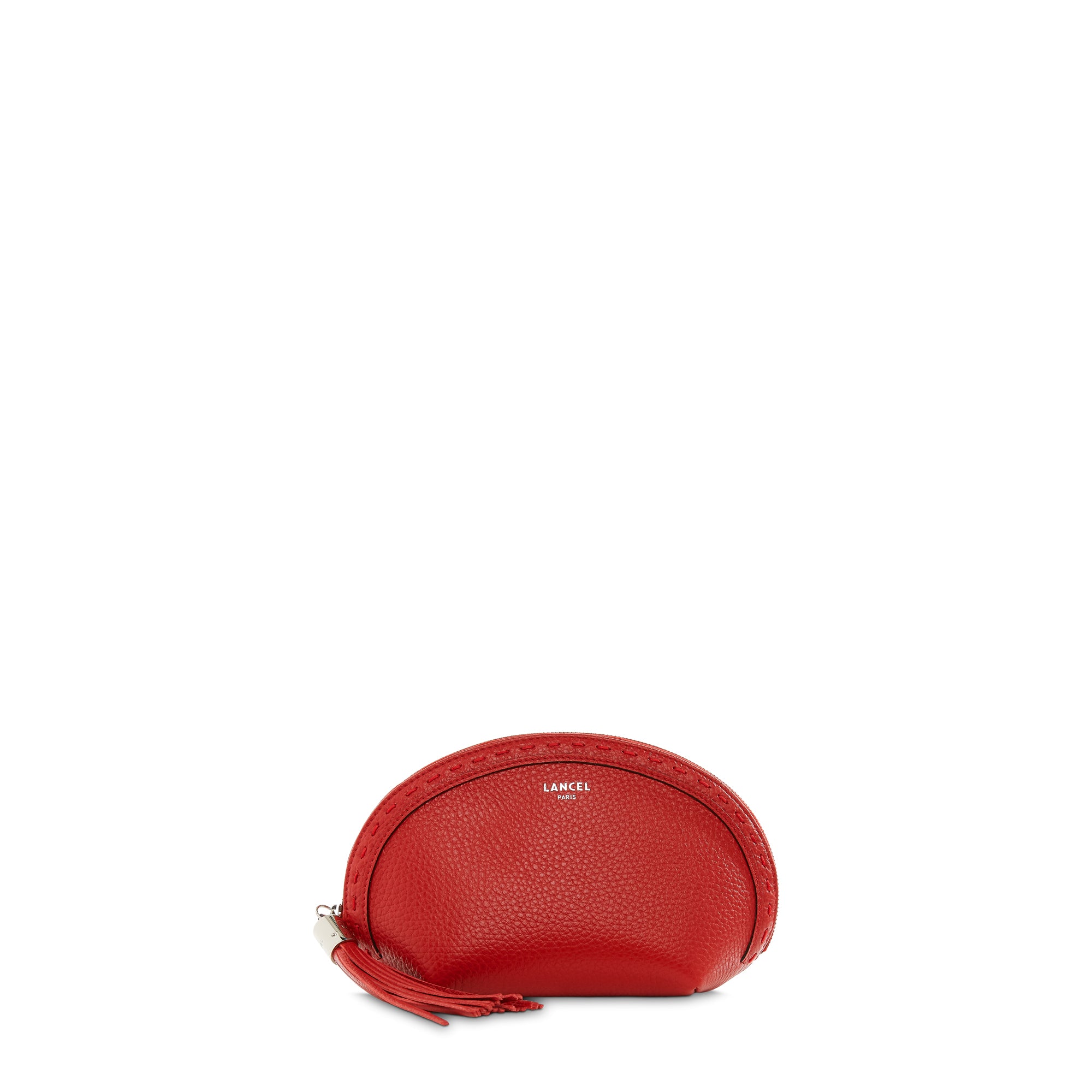 Trousse cosmétique Premier Flirt en cuir grainé - Rouge Lancel