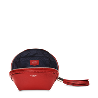 Trousse cosmétique Premier Flirt en cuir grainé - Rouge Lancel