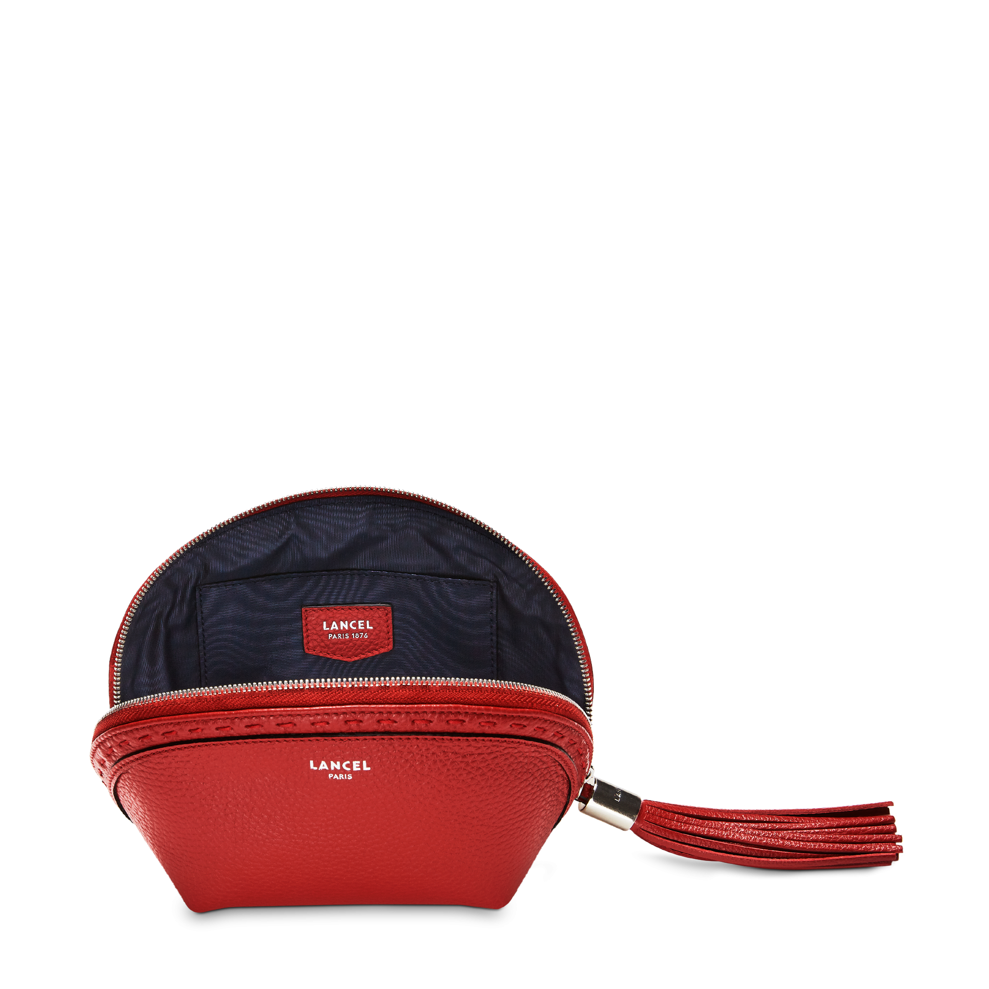 Trousse cosmétique Premier Flirt en cuir grainé - Rouge Lancel