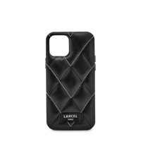 Coque iPhone 12 bandoulière Quilted - Noir