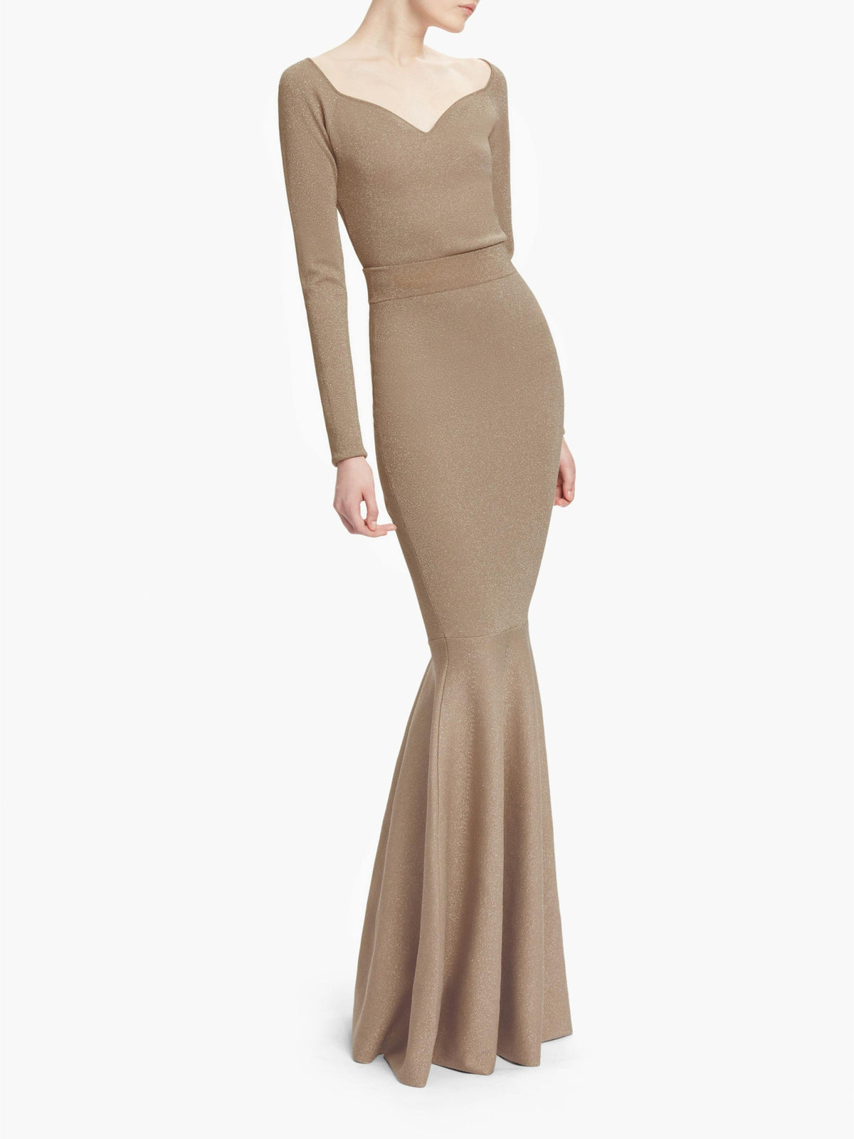 HAUT À COL ROULÉ EN LUREX - Beige Doré
