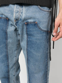 Straight-leg denim trousers - Blue