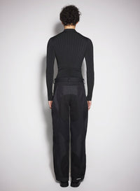 BLACK/BLACK // black technical fabric cargo pants
