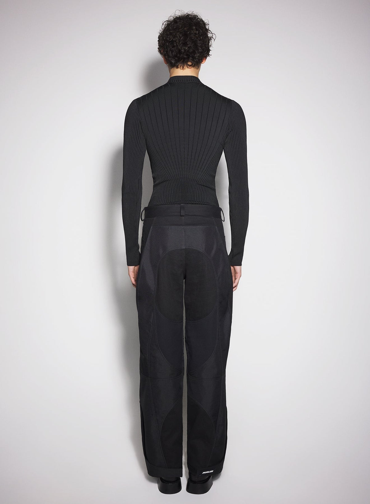 BLACK/BLACK // black technical fabric cargo pants