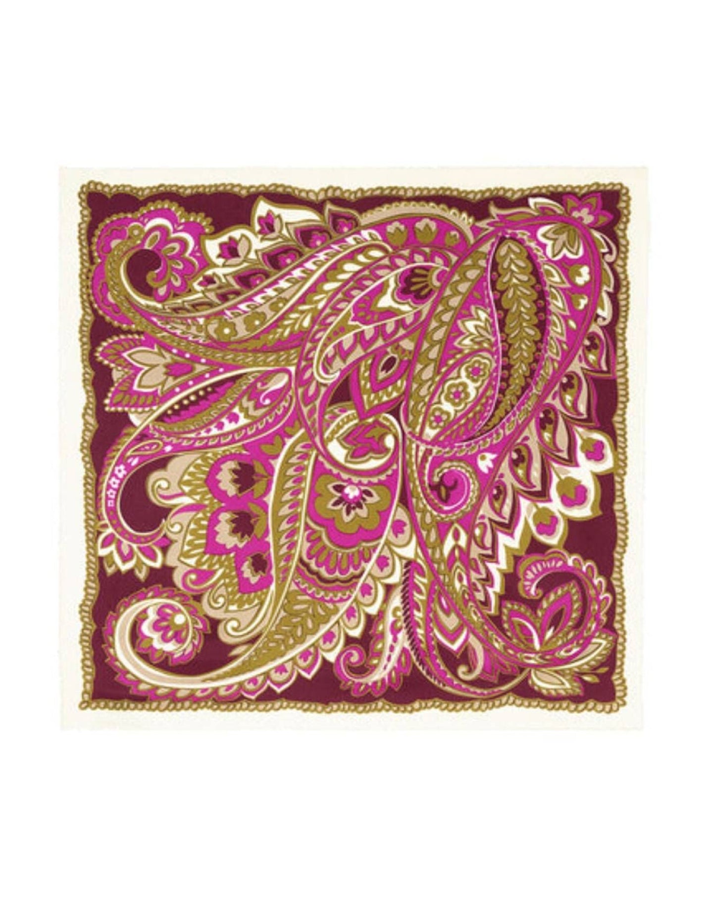 Carré de soie imprimé Paisley - Azuki