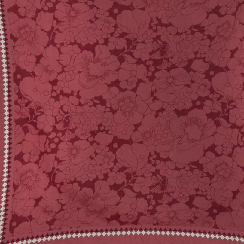 Drap de dessus Janis en voile de coton - Bordeaux, Noir & Coquille