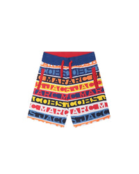 Cotton striped tracksuit shorts - Blue Red
