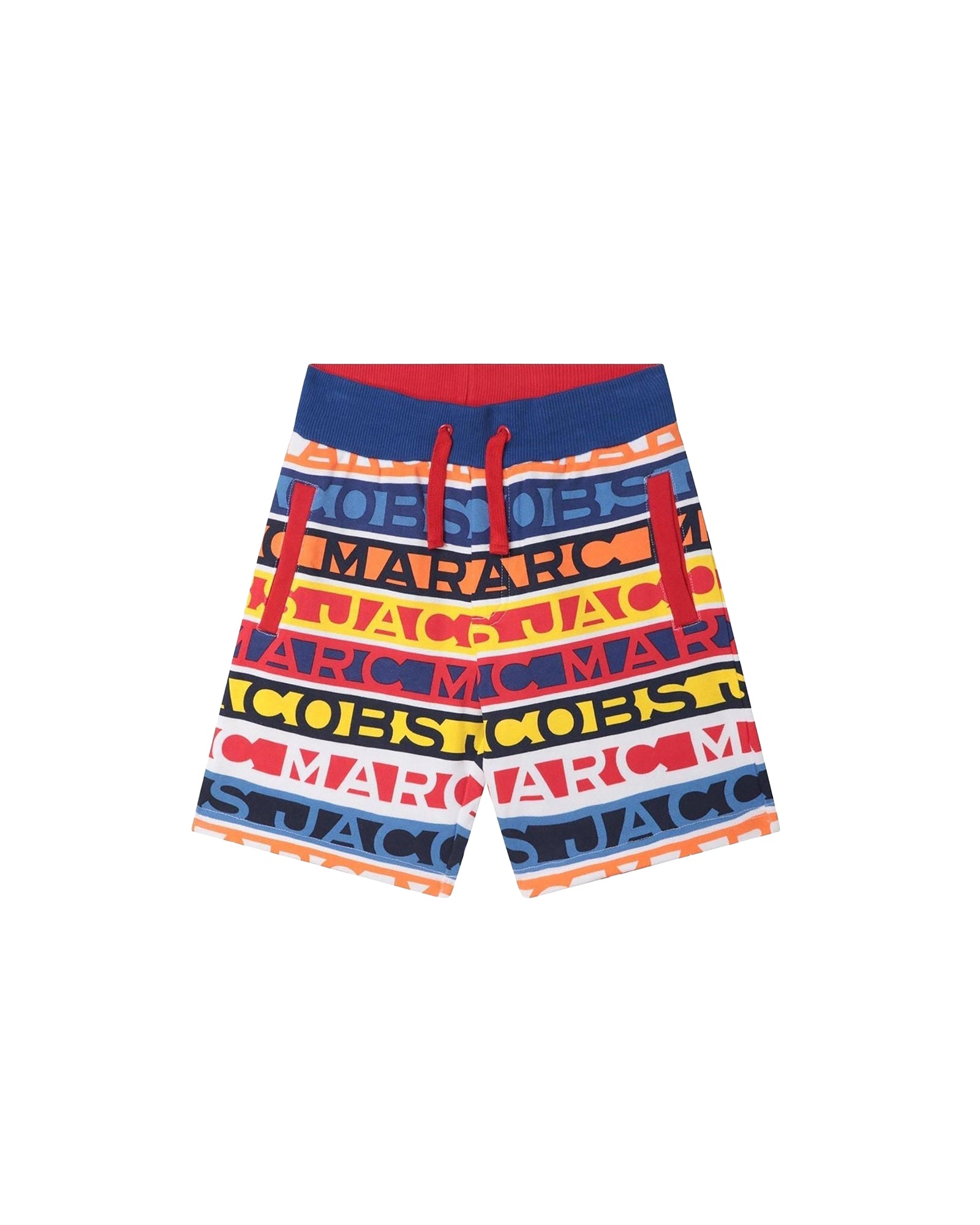 Cotton striped tracksuit shorts - Blue Red