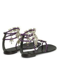 Sandales plates Amira en cuir - Violet