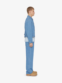 PLEATED AND SNAPPED DENIM JACKET