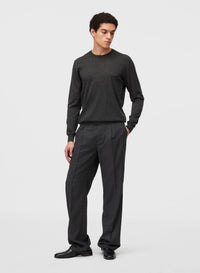 ANTHRACITE SIDE ARGYLE DETAIL CREWNECK